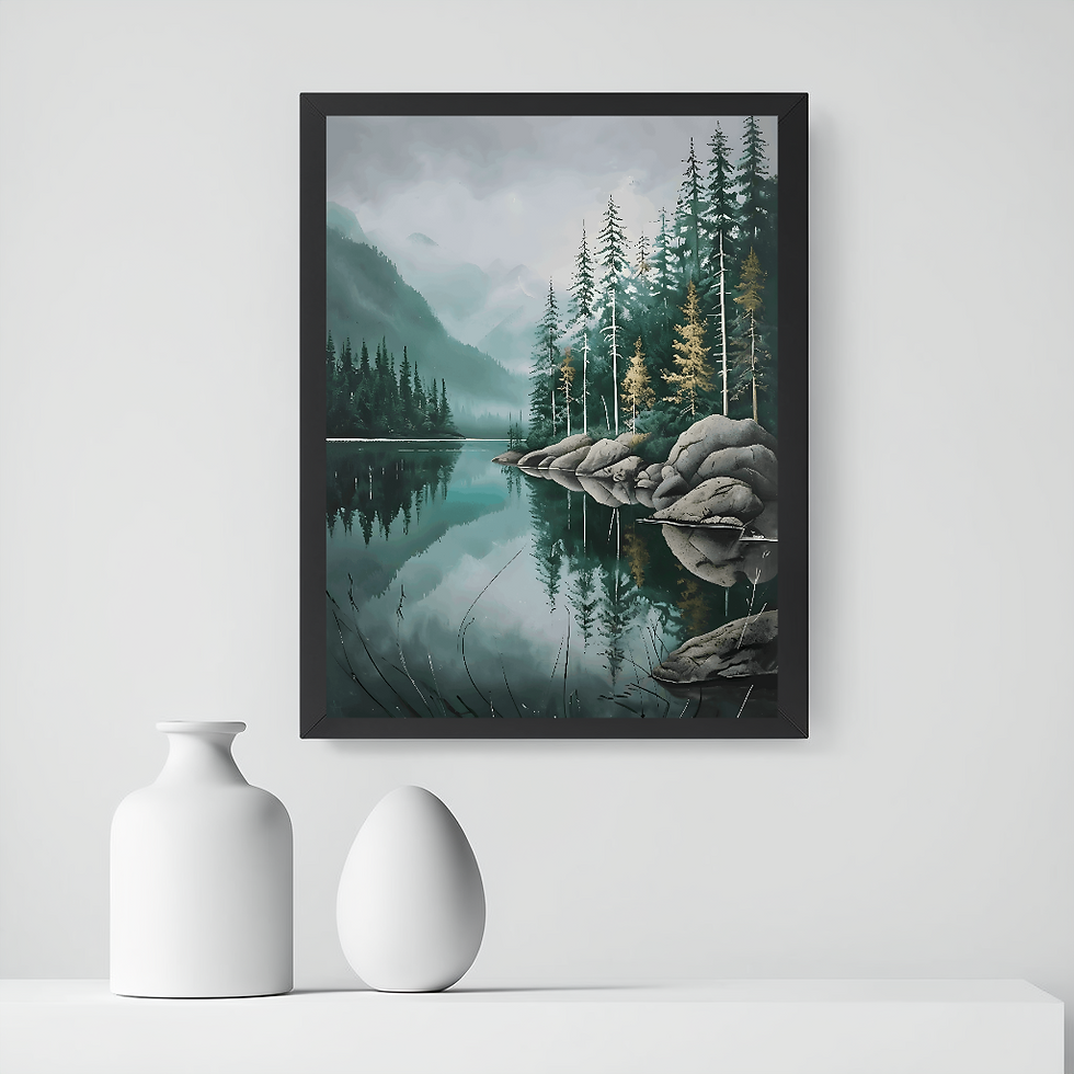 Serene Watercolour Style Nature Print,Wall Art