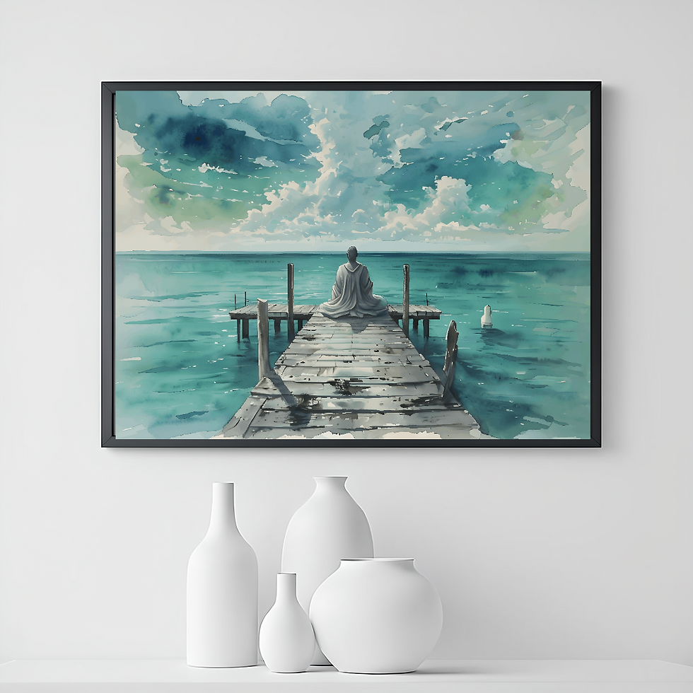 Waterfront Print - Meditative Art for Home Decor