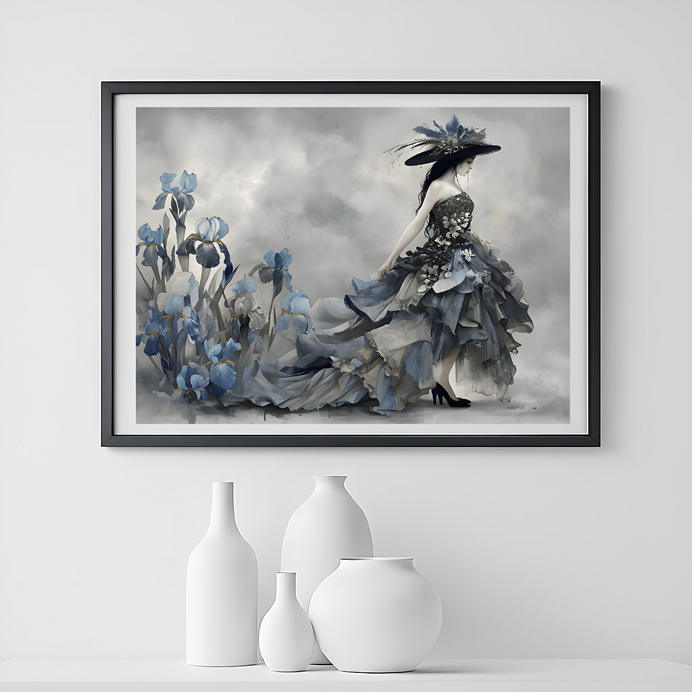 Elegant Floral Fashion Wall Art Print