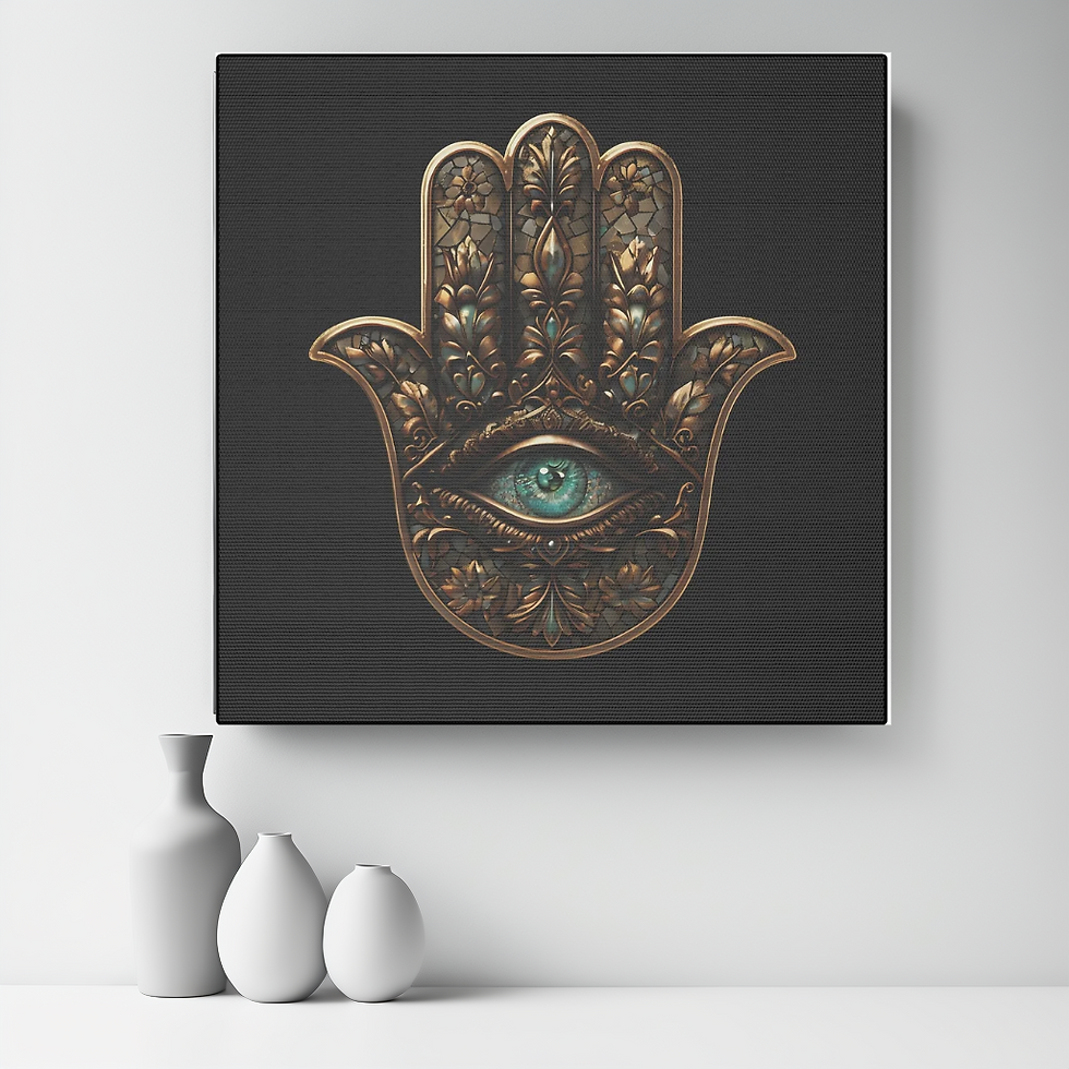 Gold Hamza Hand, Mosaic Style Wall Art