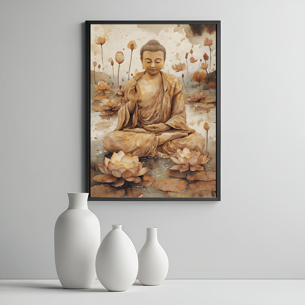 Tranquil Meditation Decor for Mindfulness and Serenity, Yoga art