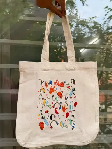 Colorful tote bag with abstract design