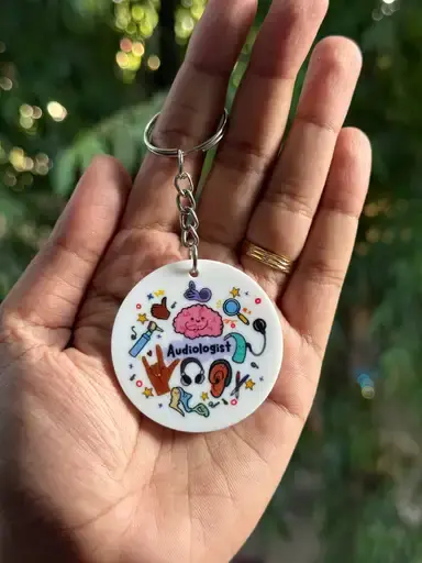 Audiology keychain with fun designs