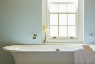 pristine bathtub freshly cleaned