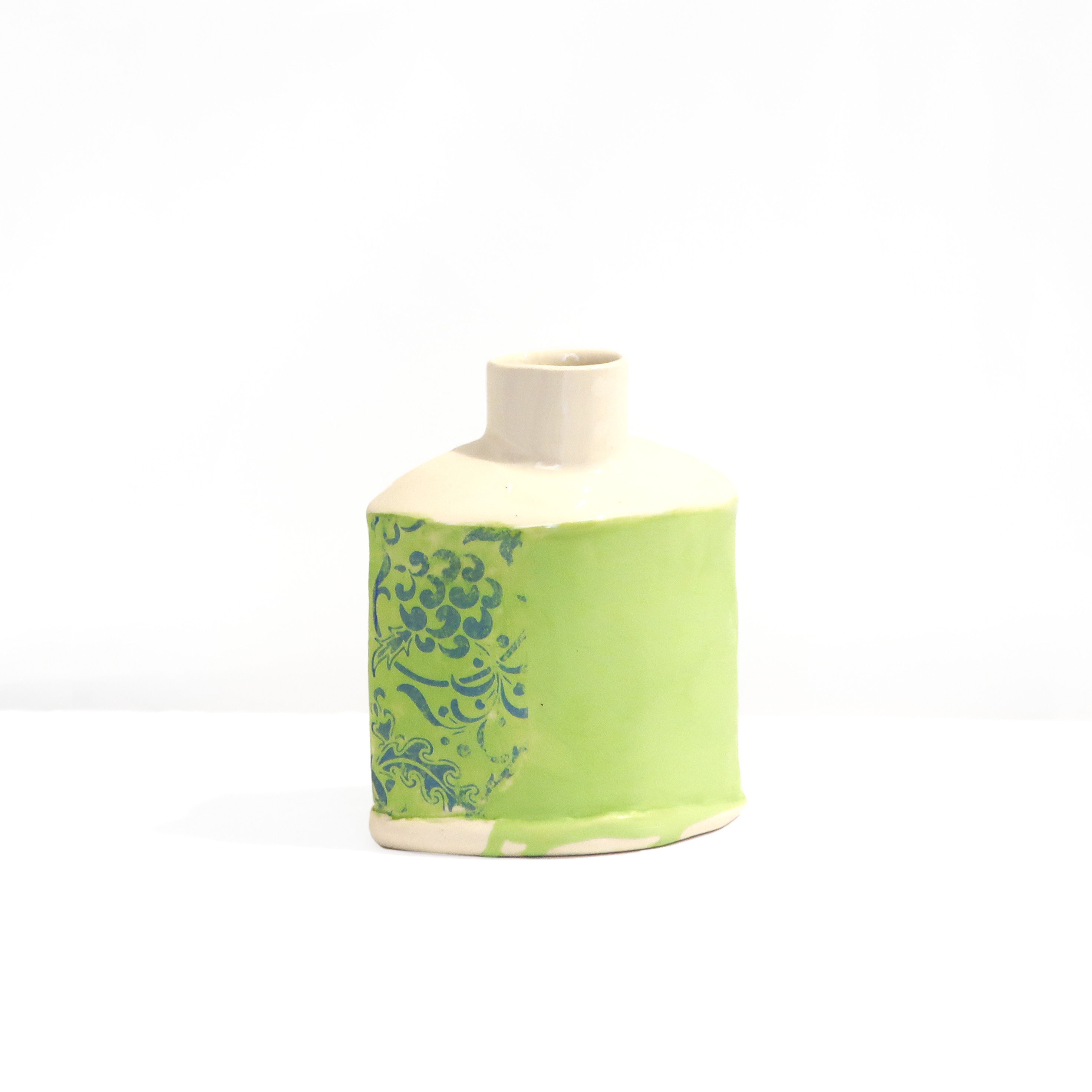 Lime + Blue Vase