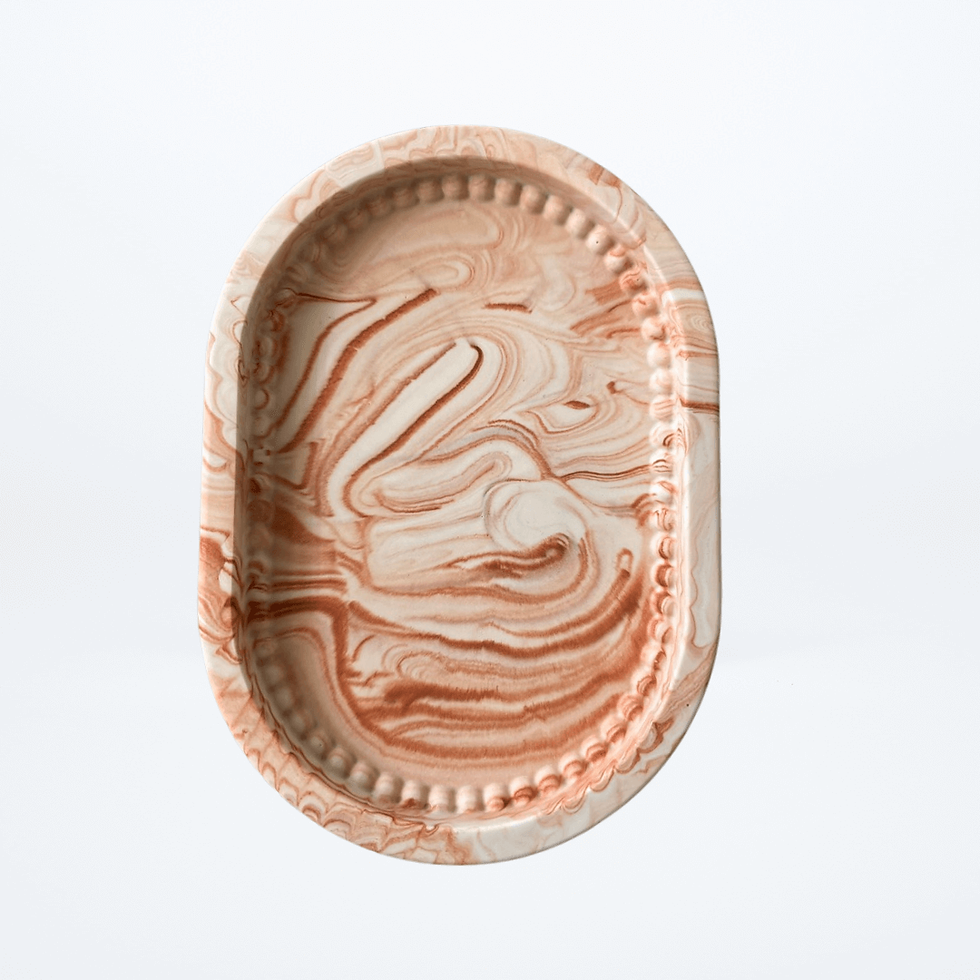 Uluru-inspired Pebble Drift Tray, artisan handcrafted jar and tray design, unique Australian gift