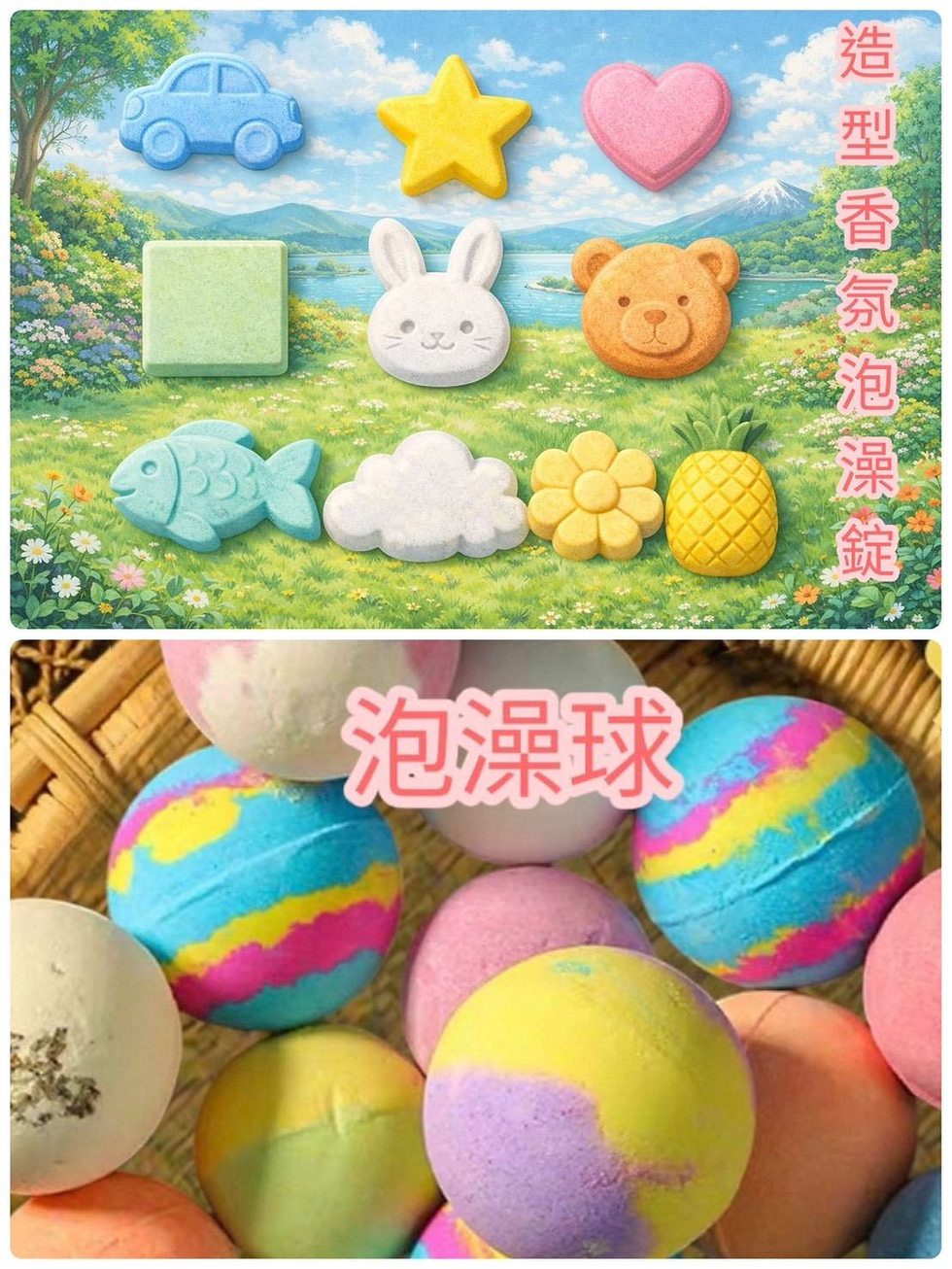 【夢幻療癒手作課】精油泡澡球＋餅乾壓模泡澡錠DIY
