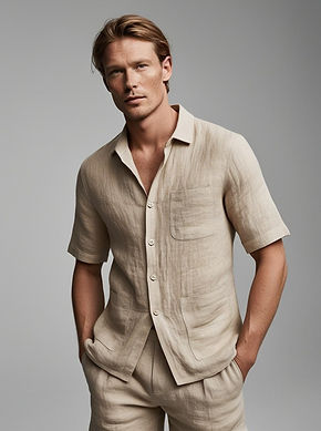 create an image of a fashion model. A man. He is scandinavian. He has a very natural look.