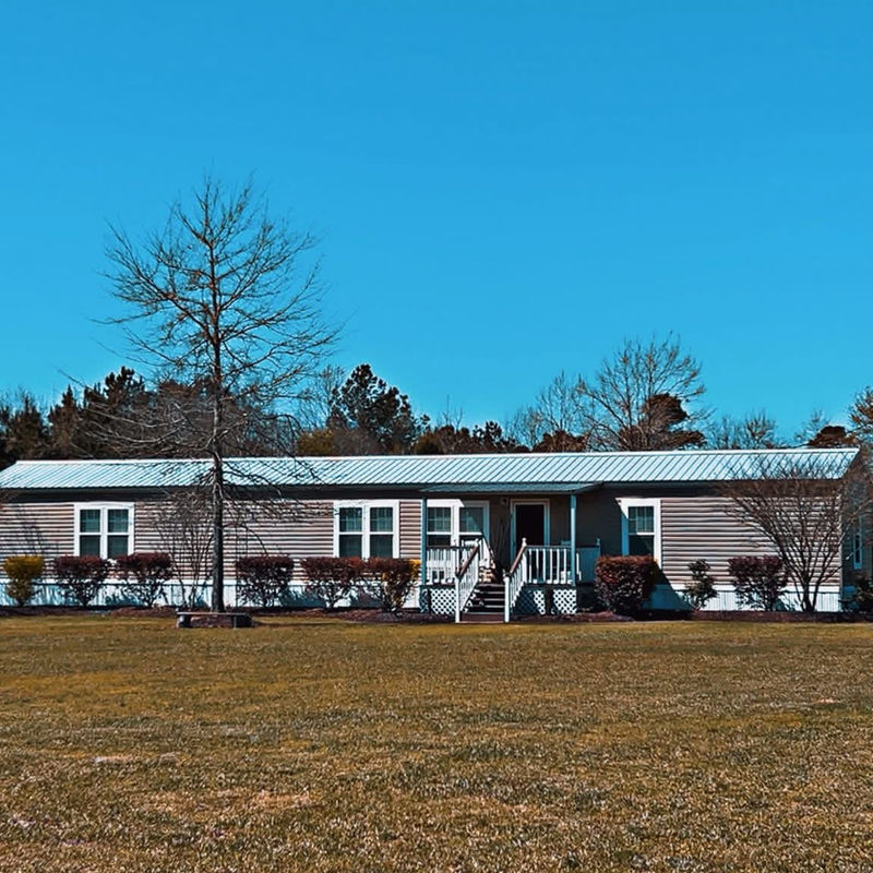 Metal roofing on a single-story home