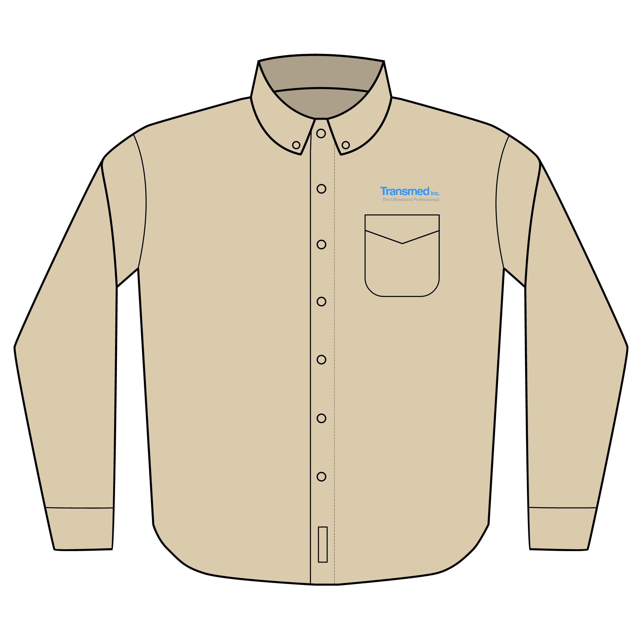 Unisex Long Sleeve Shirt Office Wear-Embroidered