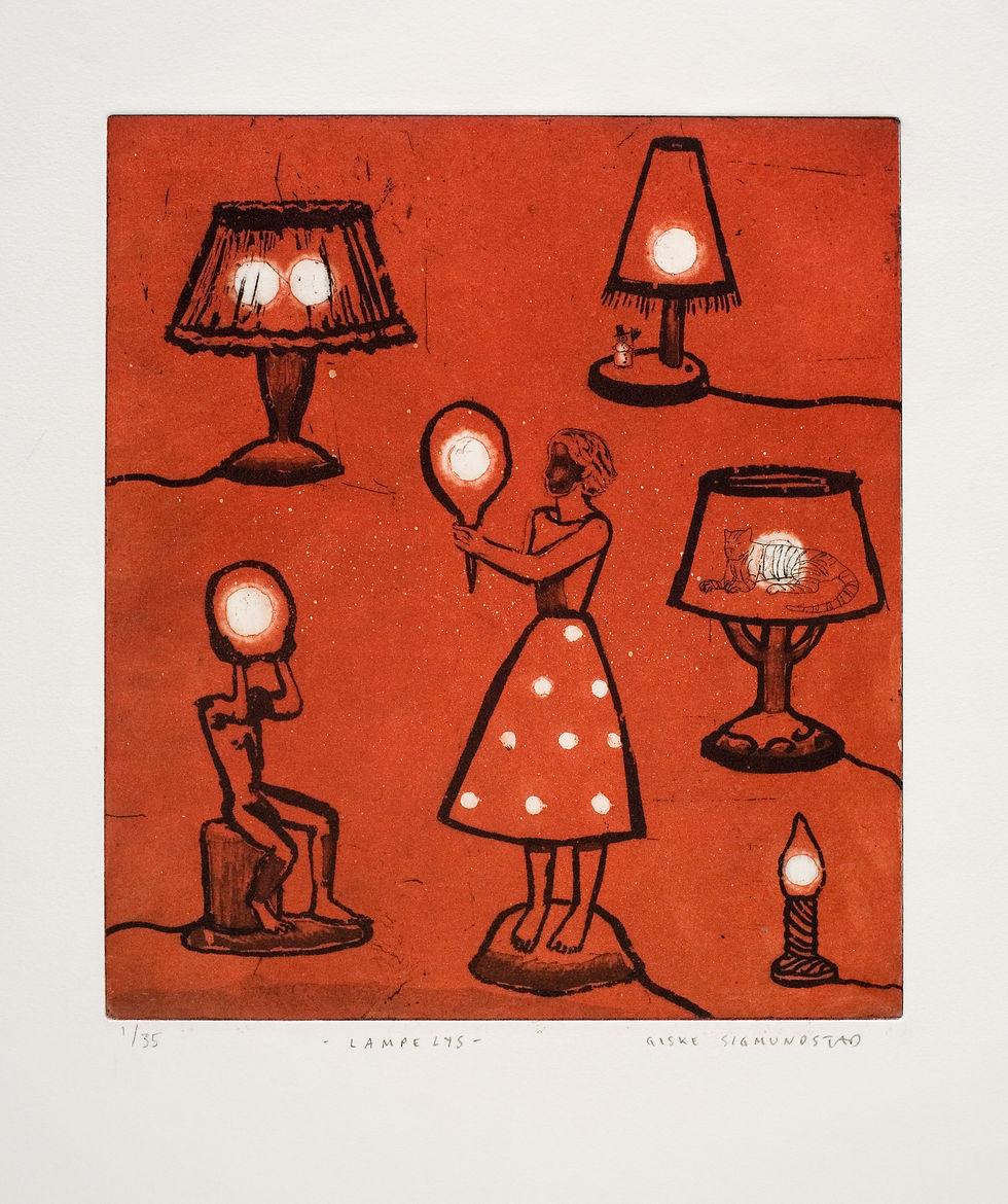 Lampelys_Lamplight - etching, 1999, 26x23cm