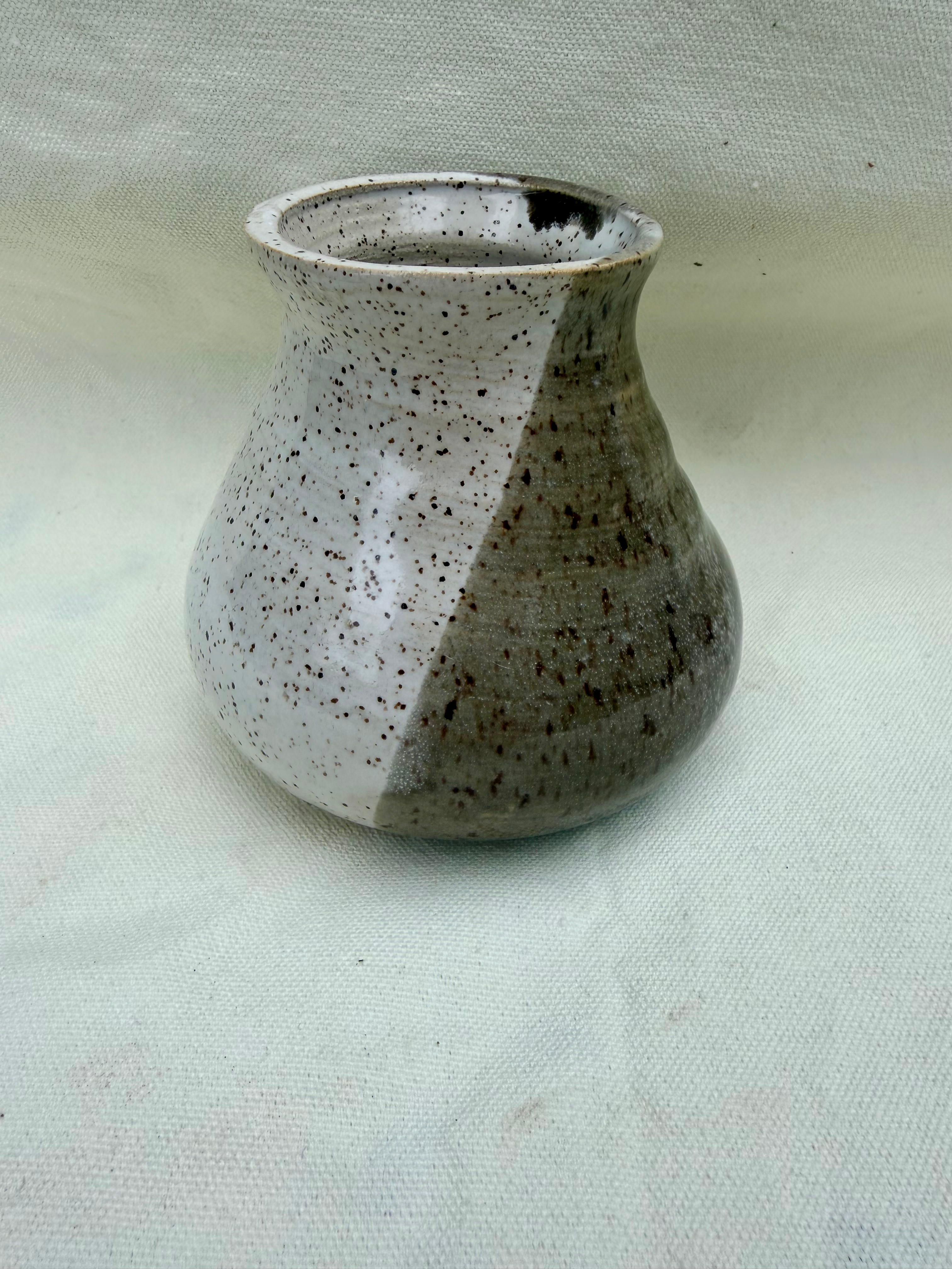 Brown and white vase