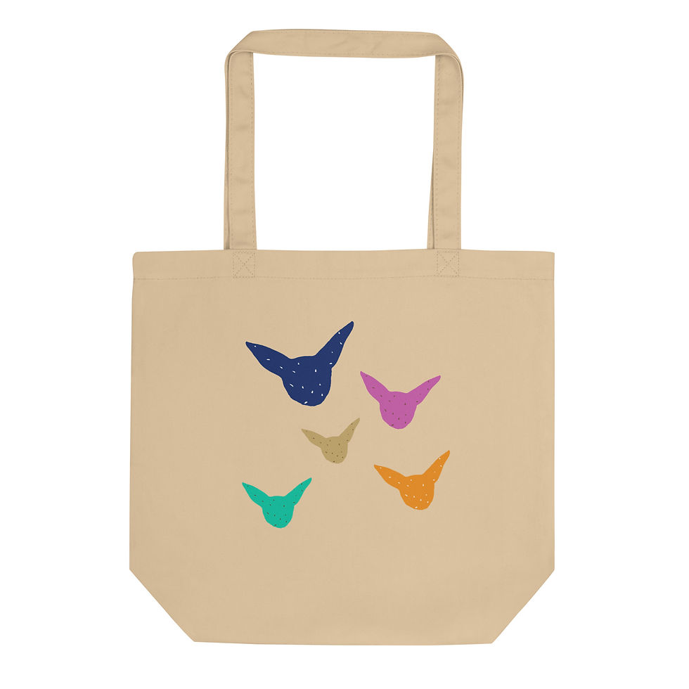 Miniatura: Borsa Tote ecologica con volpecane e loghi
