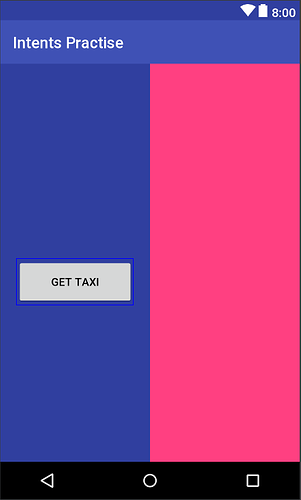 Android App showing a single GET TAXI button.