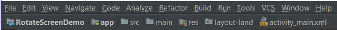 Android Studio top menus