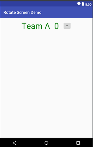Portrait mode of App with text in green