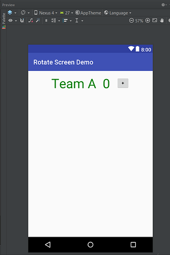 Preview pane of Android Studio