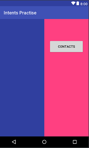 Android App showing one CONTACTS button.