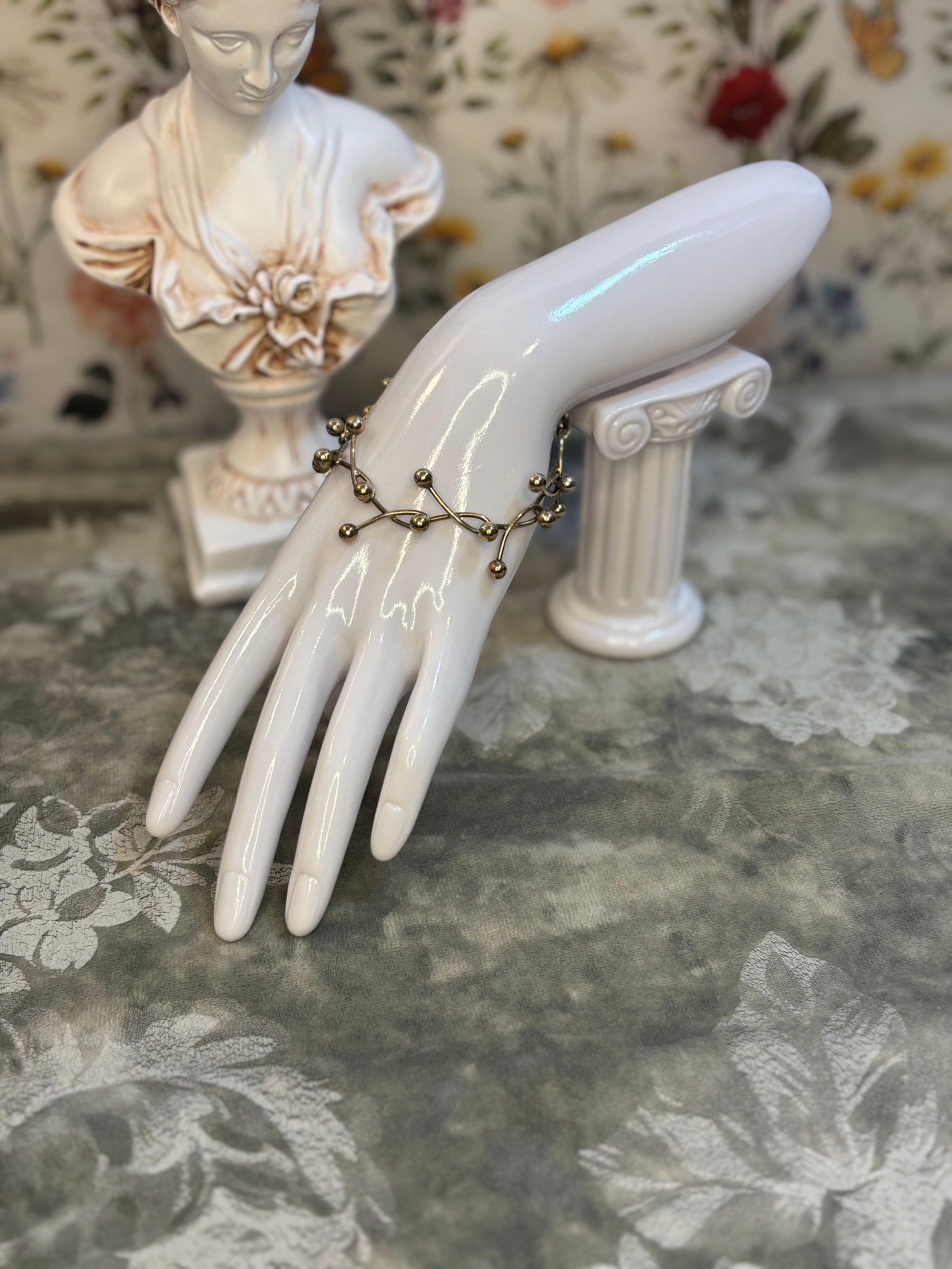 Vintage Sterling Silver Gold Tone Vine Link