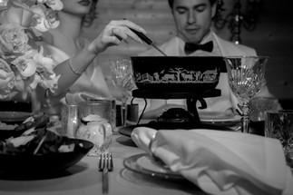 bride's hand eating fondue