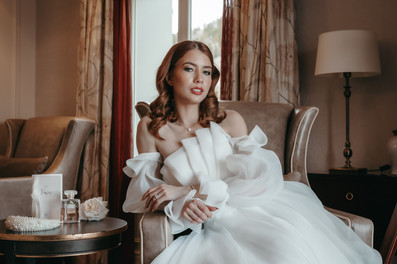 bride posing at her getting ready