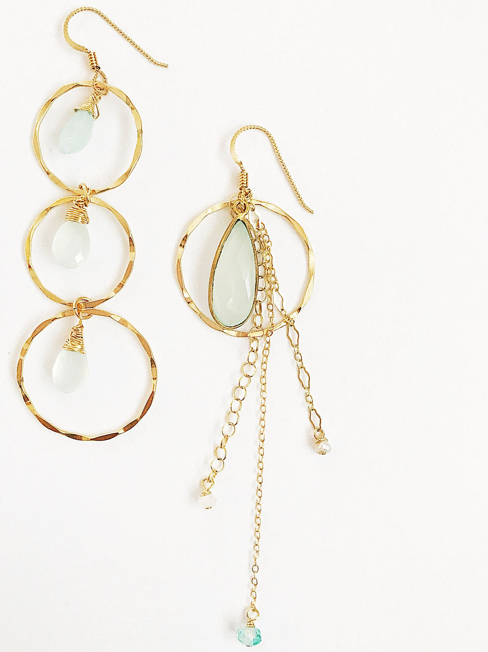 Thumbnail: Asymmetric Chalcedony earrings