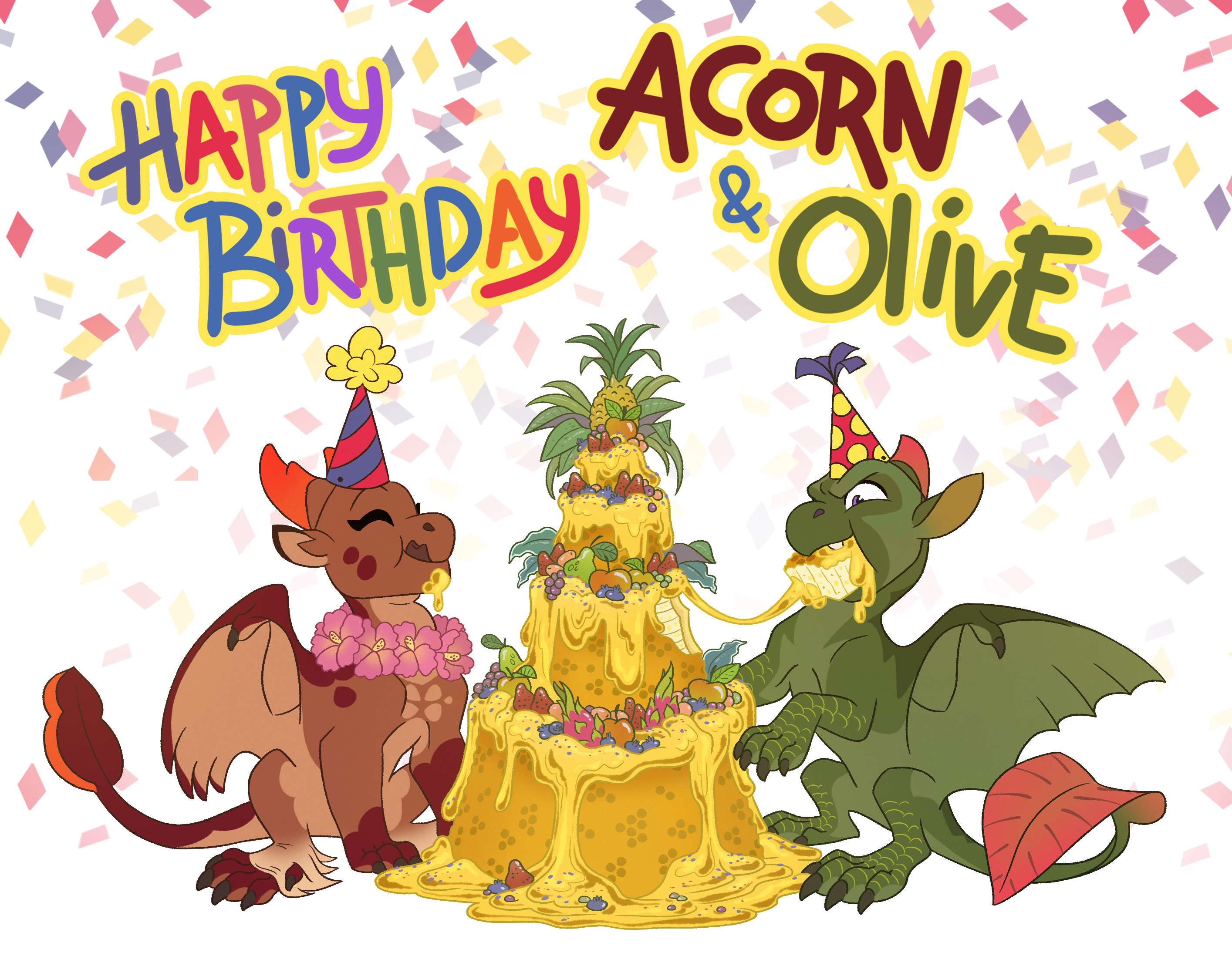Happy 5th-birthday to Acorn and Olive!