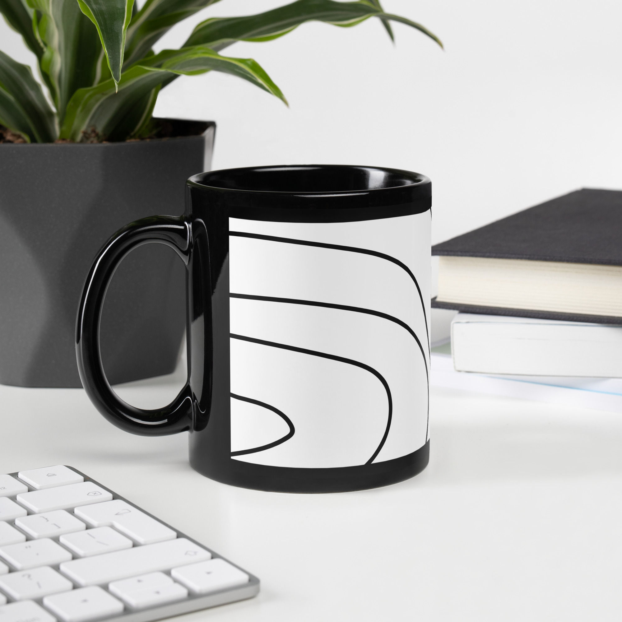 Love God With All Your Heart Black Glossy Mug - Designer Cindy Pepe