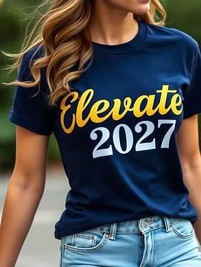 a beautiful dark blue t-shirt with Eleva
