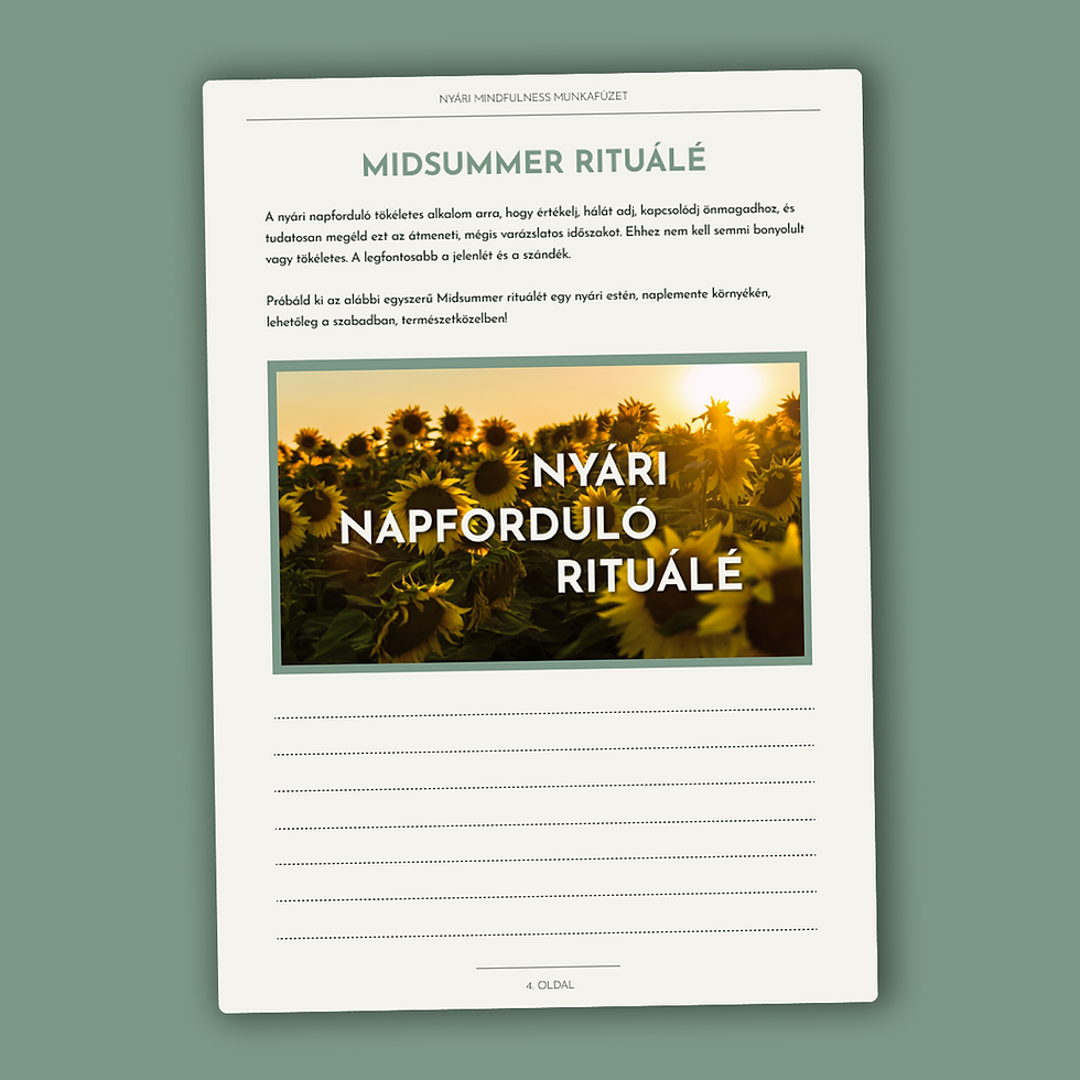 Indexkép: Nyári Mindfulness Munkafüzet