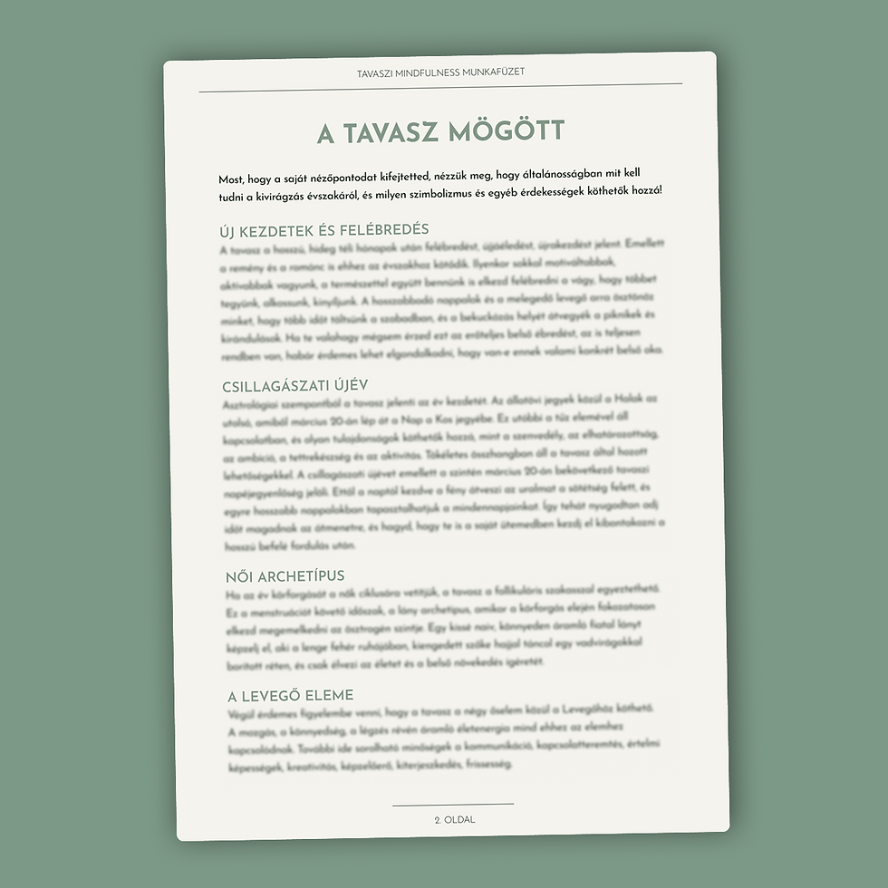 Indexkép: Tavaszi Mindfulness Munkafüzet