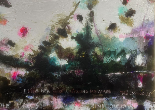 And I hear her voice, 100x80 cm, Mixed Media on Canvas, 2025