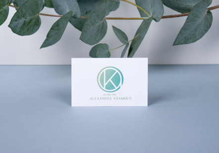 3,5x2 inch US business card in the beige scene_Logostudio für Alex Krammer Logo sieben.png