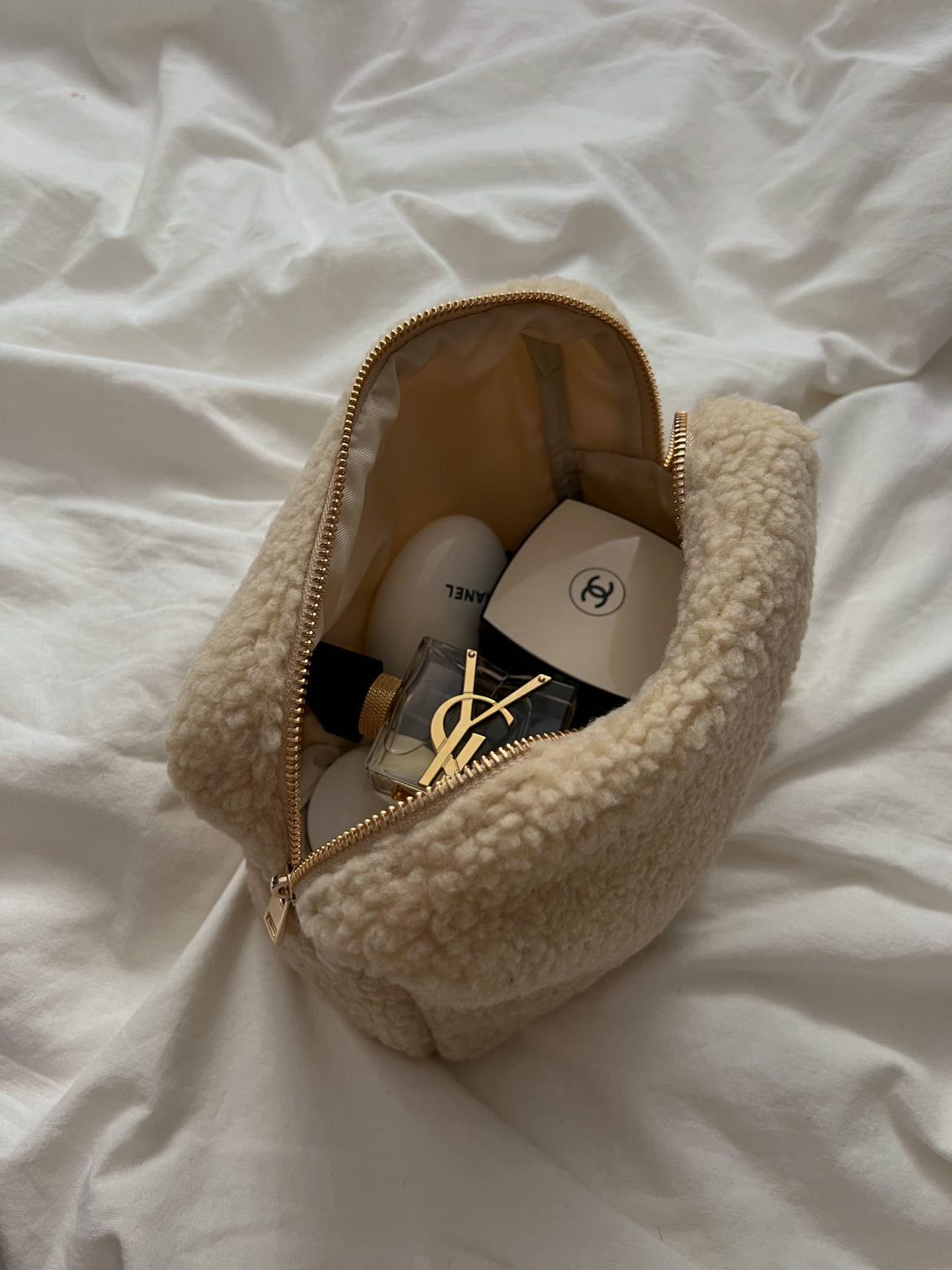 Beige Teddy Medium Pouch