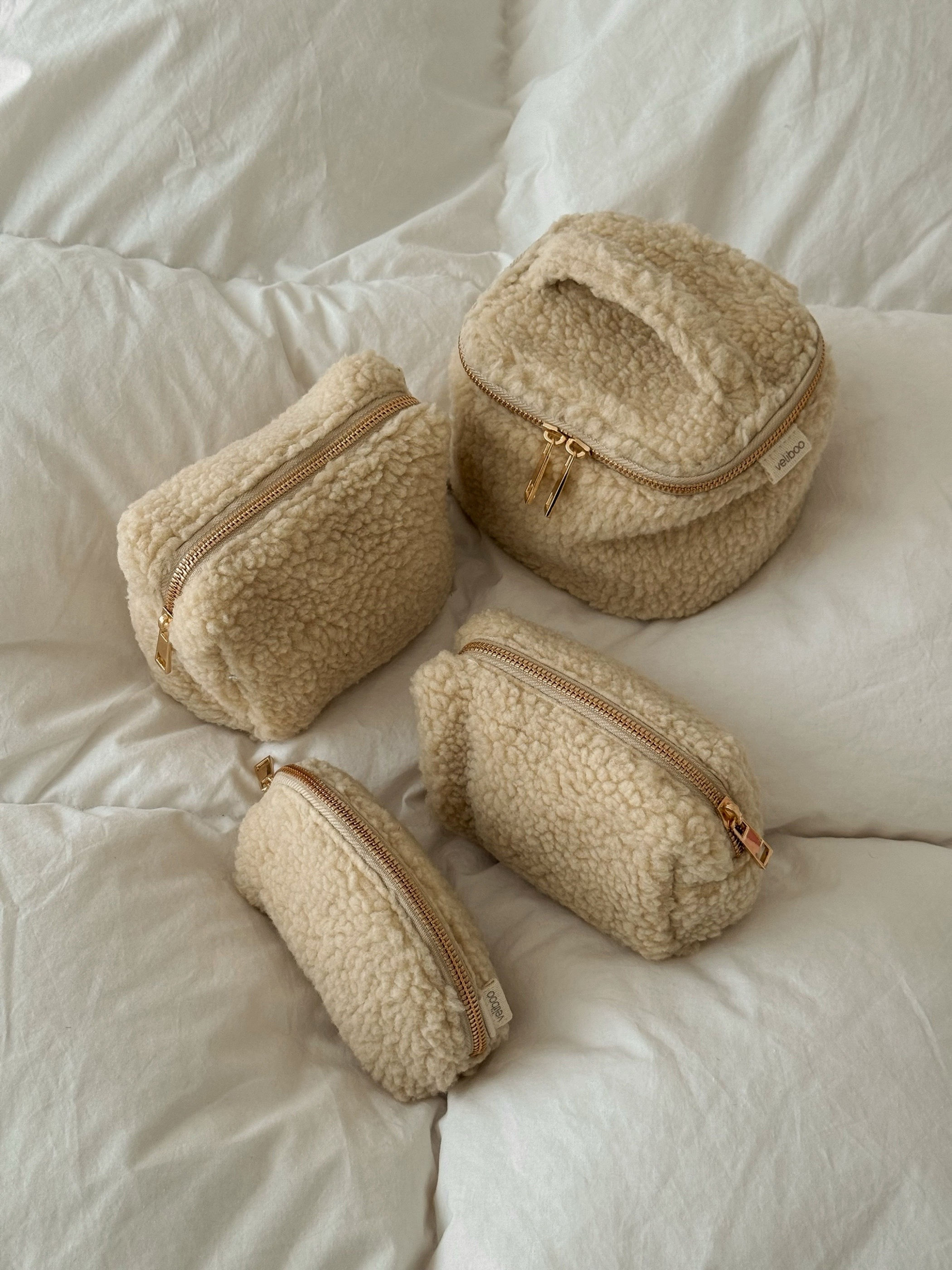 Beige Teddy Mini Pouch Set