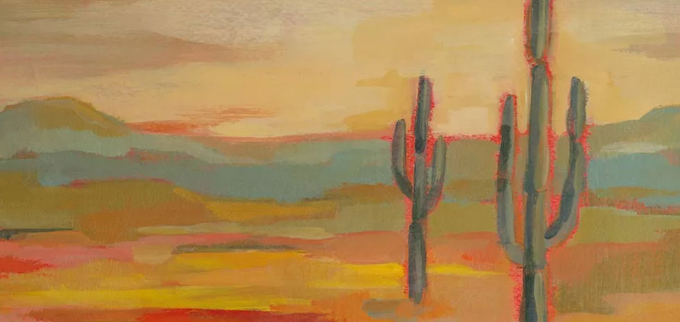 Desert mural with saguaro cacti in a Scottsdale therapy office, creating a calm and grounding environment