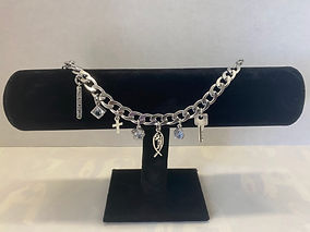 Stainless Steel Christian Bracelet with Charms