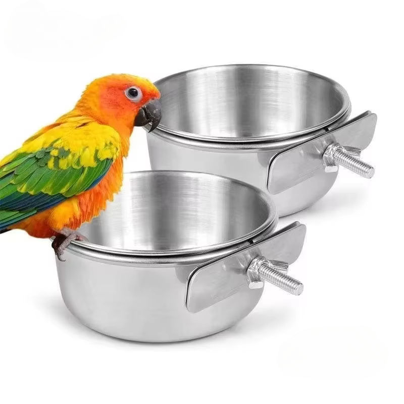 Bird Cage Feeding Cup with Clamp Holder