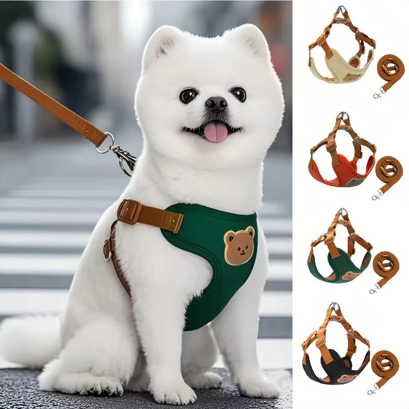 Pet Dog Harness Leash Set Small Medium Dog Cat Vest Breathable Puppy Chest Strap