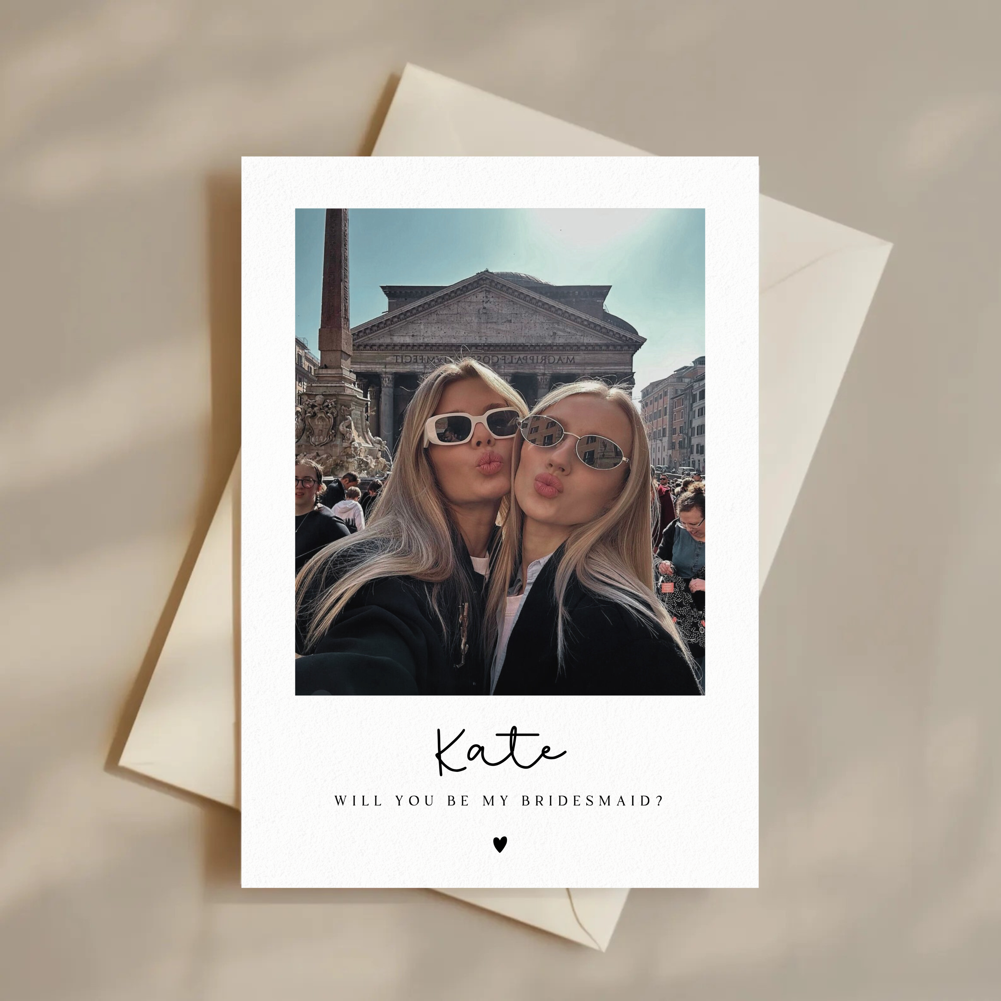 Bridesmaid & Maid Of Honour Photo Proposal Postcard