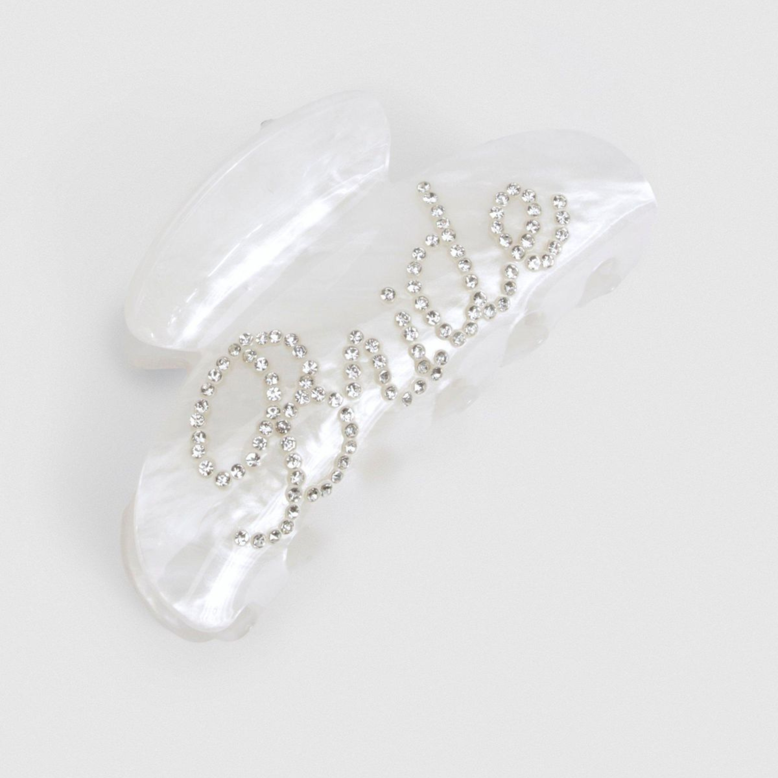 White Rhinestone 'Bride' Hair Claw Clip