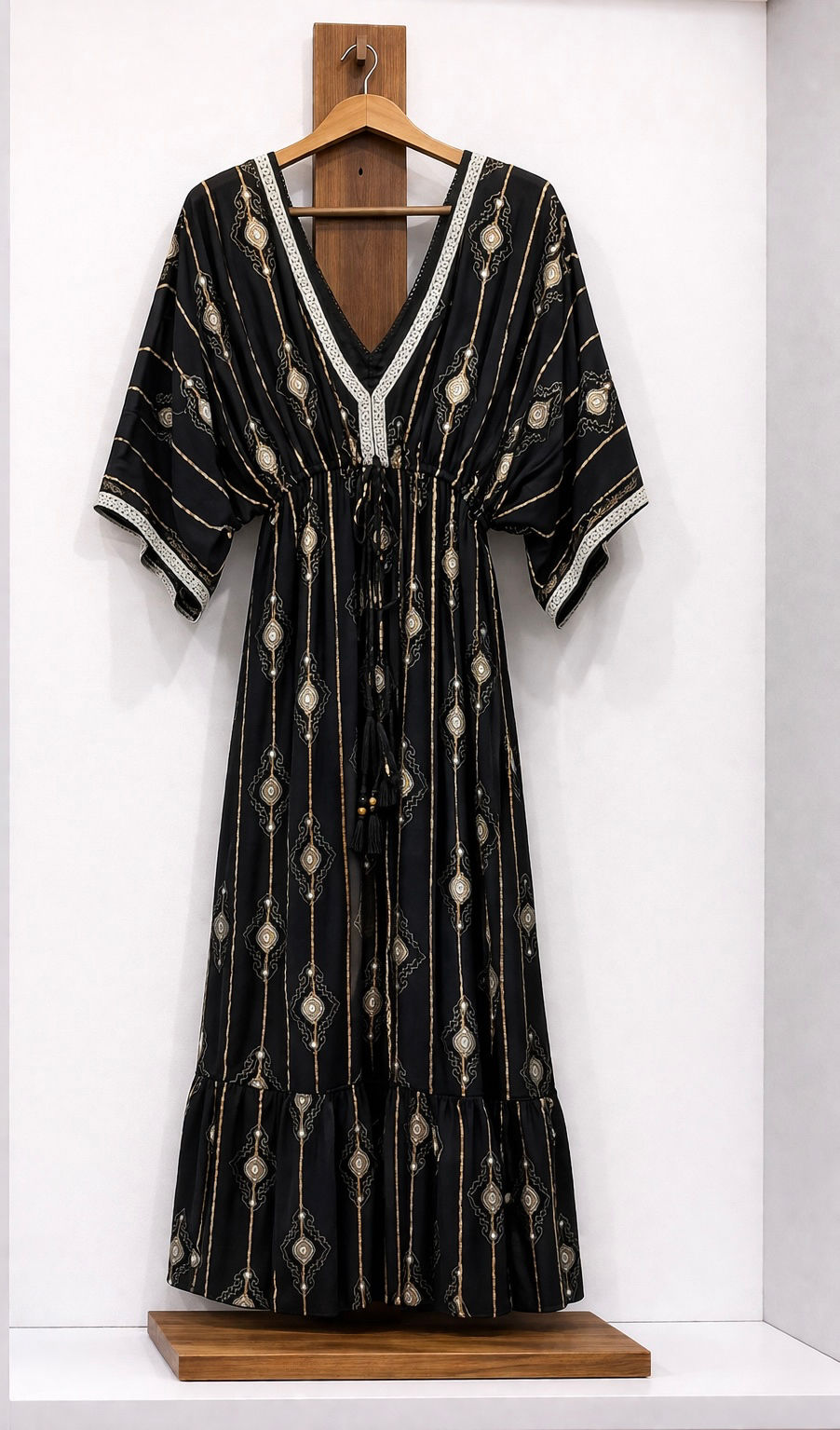 Vestido Midi Boho Noir Étnico