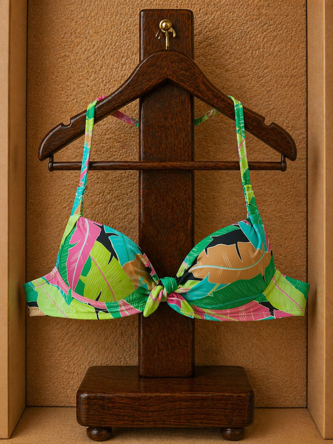 Corpiño de Bikini con Aro Estampado Tropical