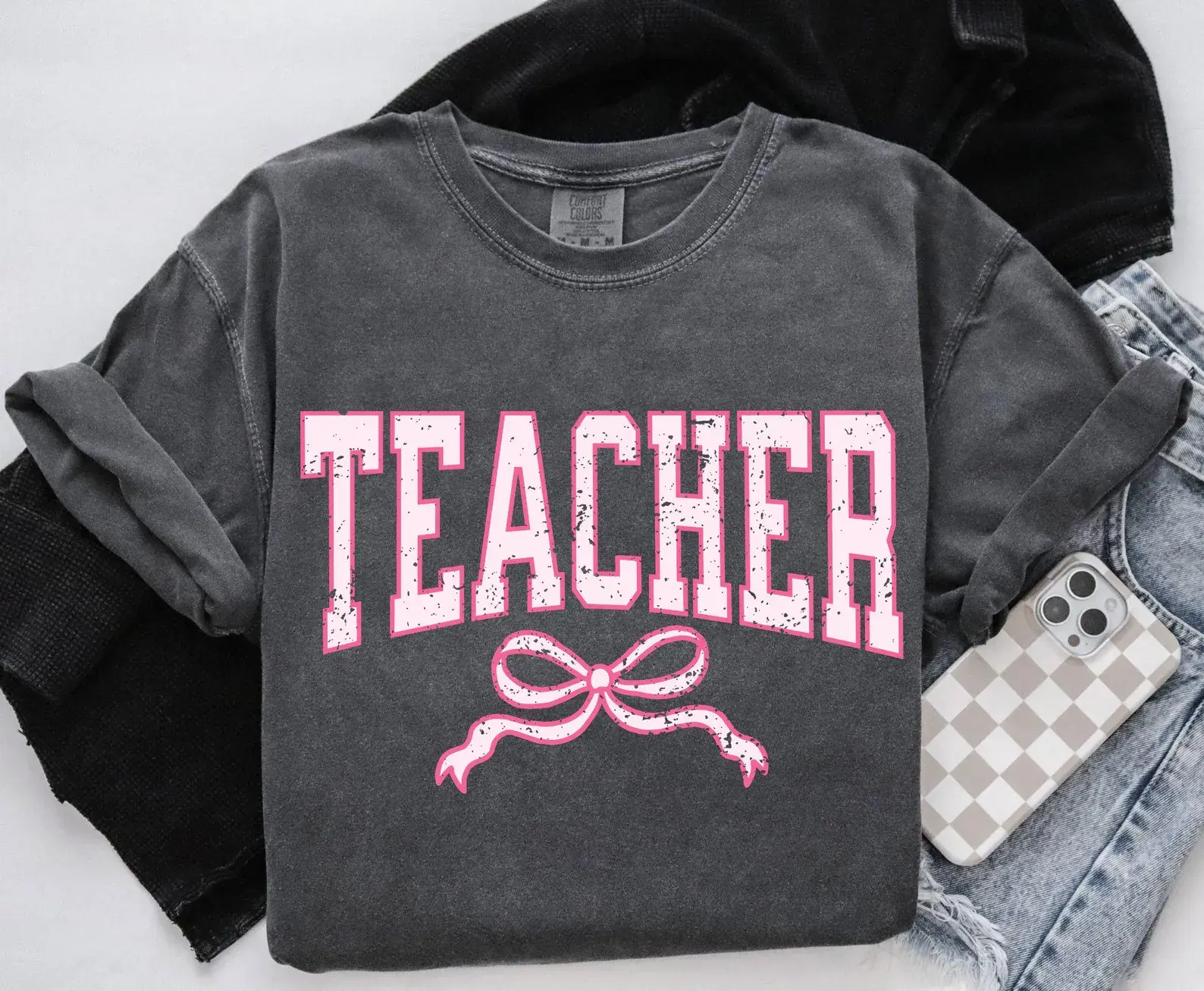 Pink Distressed Teacher