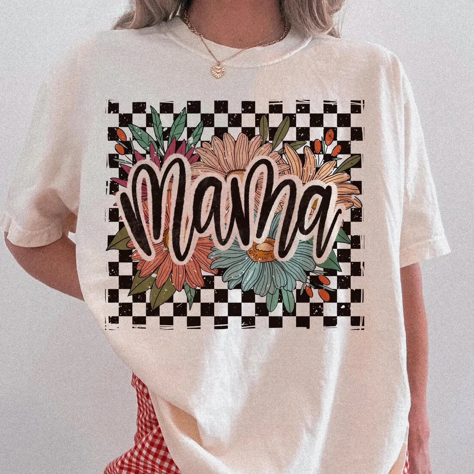 Checker Floral Mama