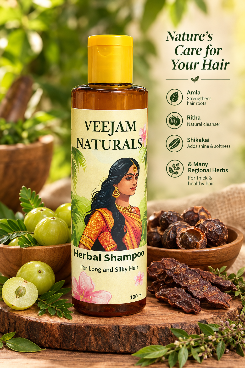 VEEJAM Naturals Herbal Shampoo
