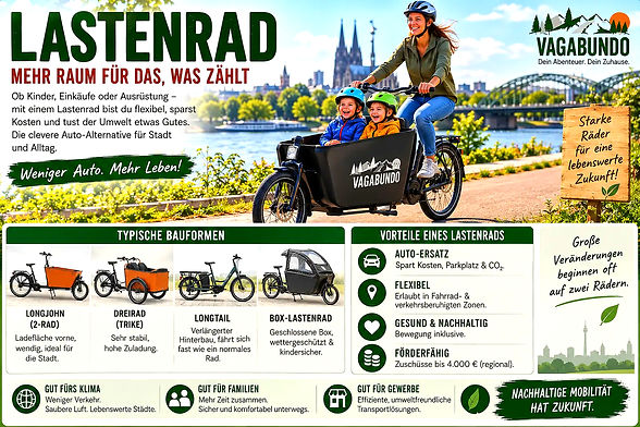Lastenrad für Touren auswählen: Vagabundo Infografik.