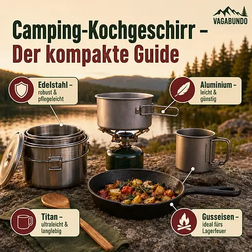 Camping-Kochgeschirr Guide: Edelstahl, Titan, Alu & Gusseisen