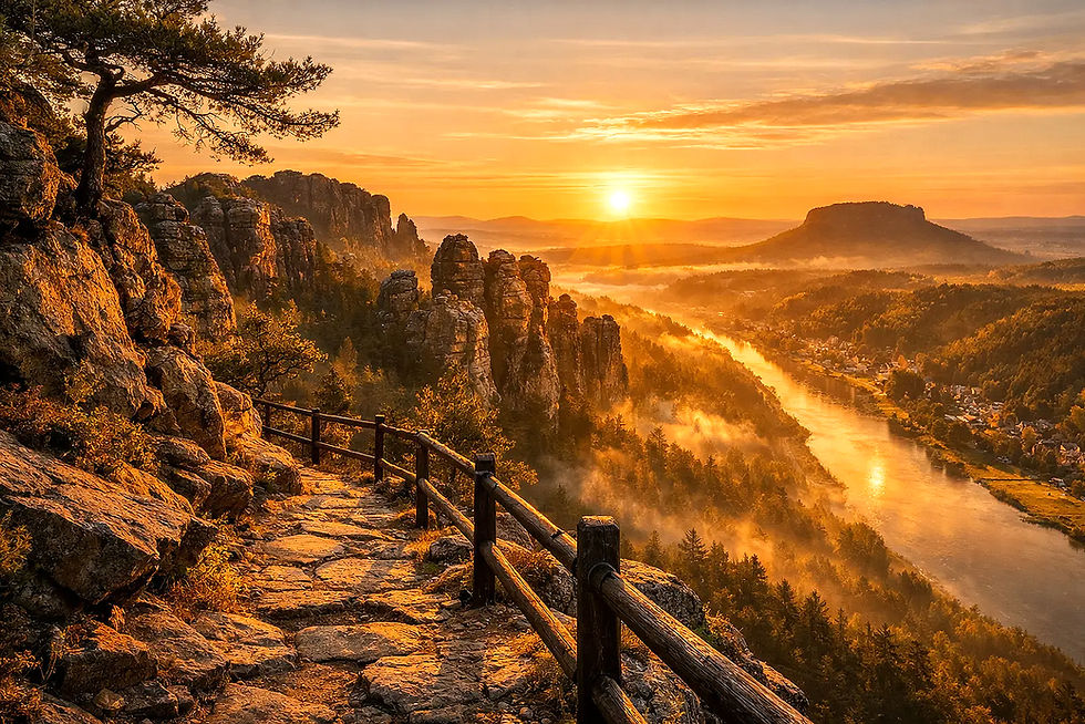 Sonnenaufgang im Naturpark Erzgebirge-Vogtland