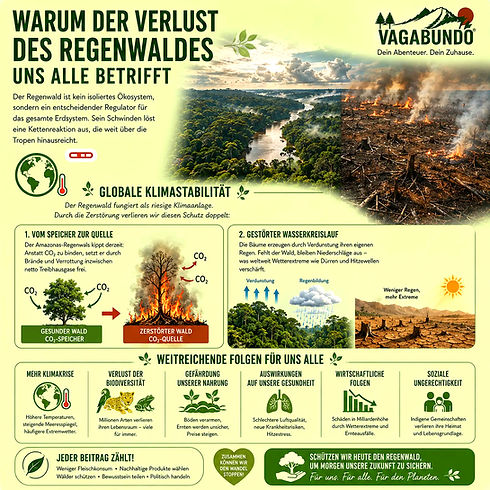 Infografik zum Ökosystem Wald und Regenwaldverlust